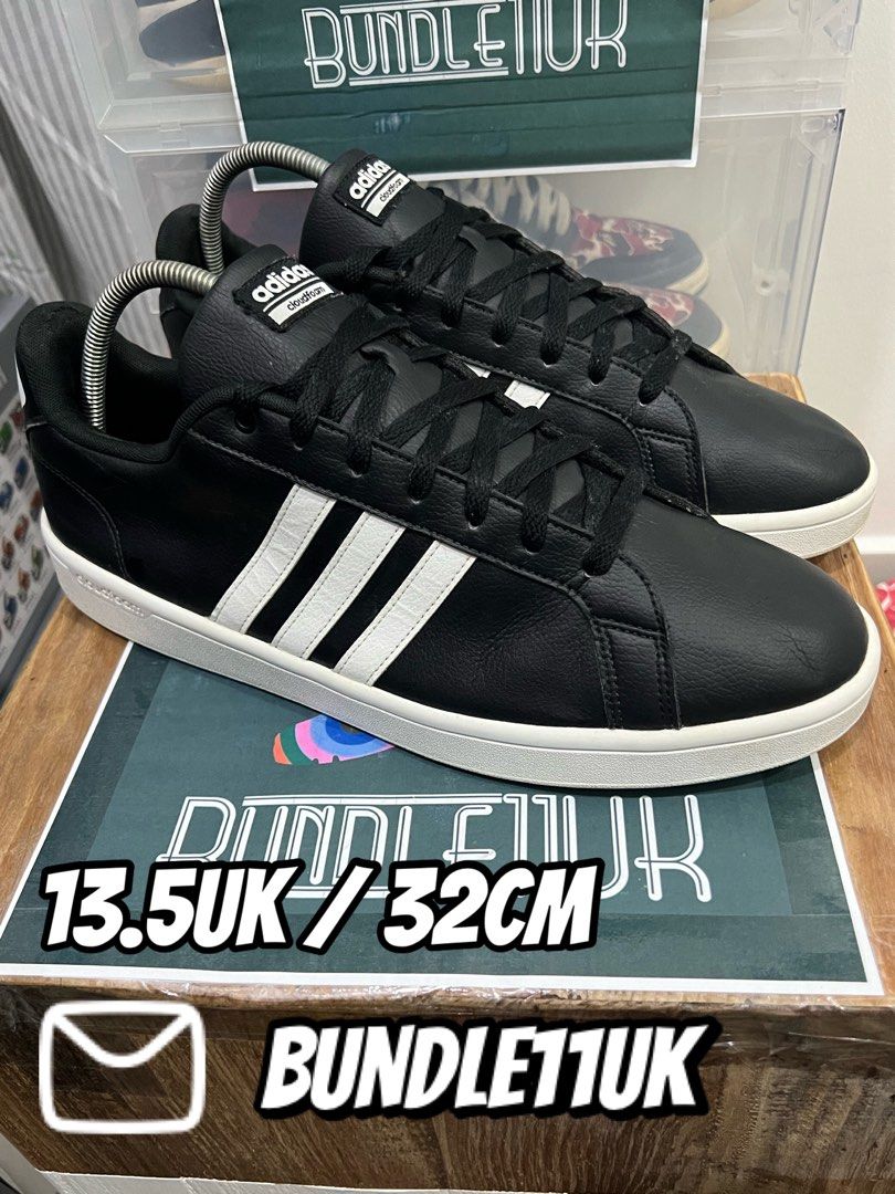Adidas cloudfoam black leather online