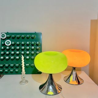 Aesthetic bauhaus table ambient lamp prisma orange green