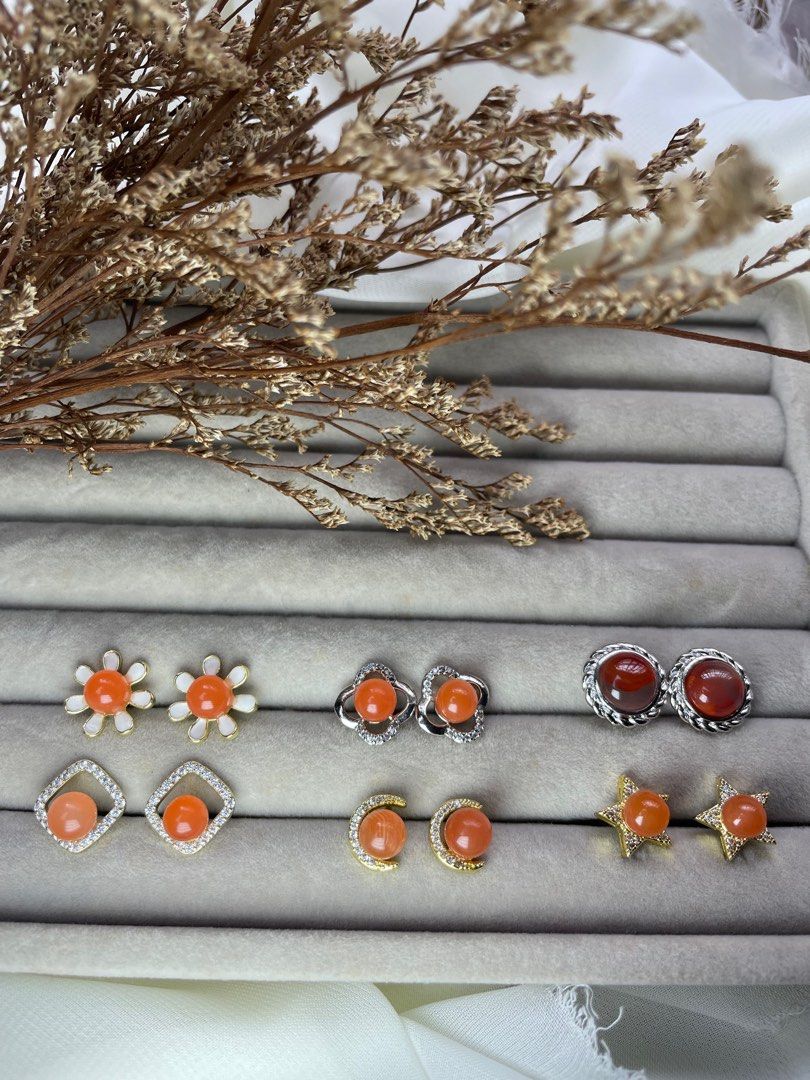 Gold agate earrings outlet