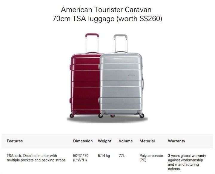 American tourister caravan 70cm tsa luggage 2025