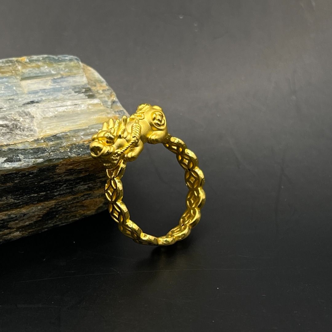 Anniversary gift 24K Real Gold Piyao Ring, Women's Fashion, Jewelry ...