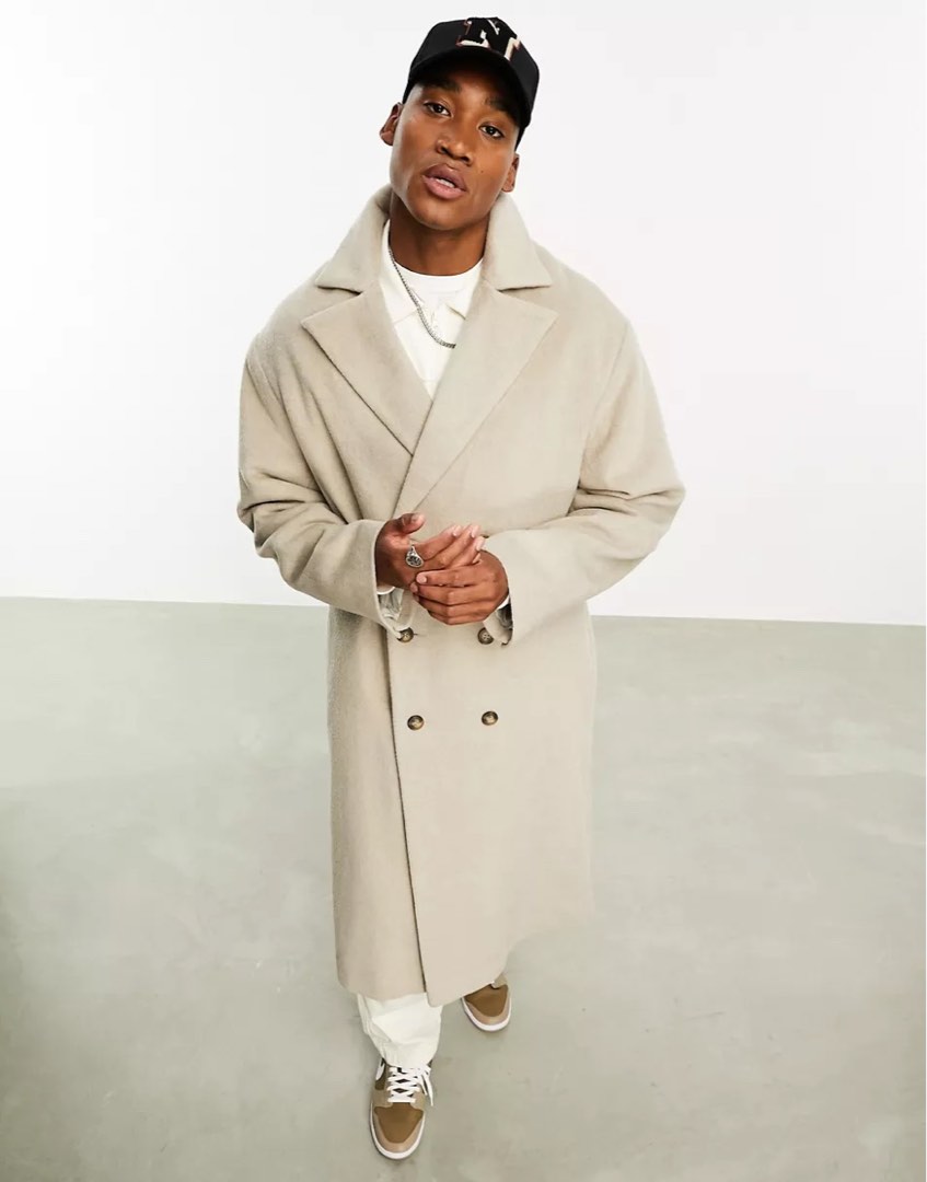 Mens cream wool overcoat outlet