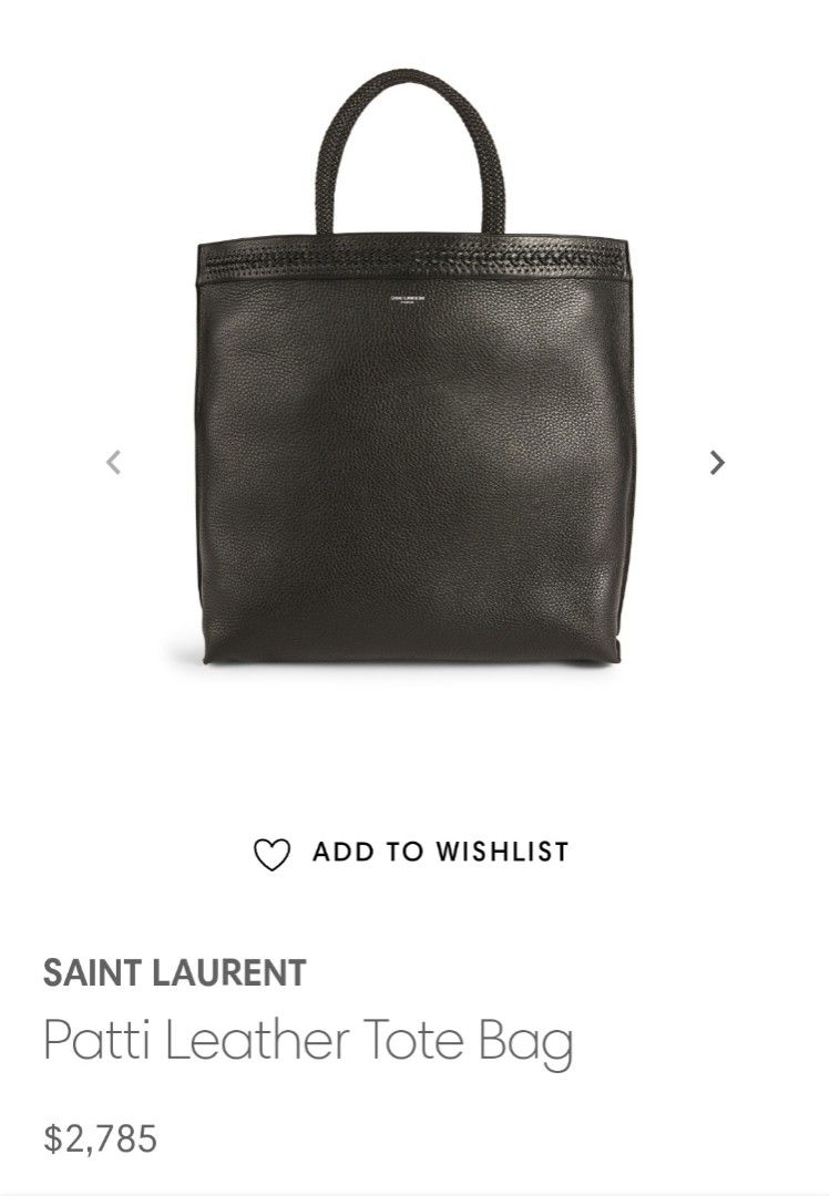 Saint laurent patti large leather tote bag top