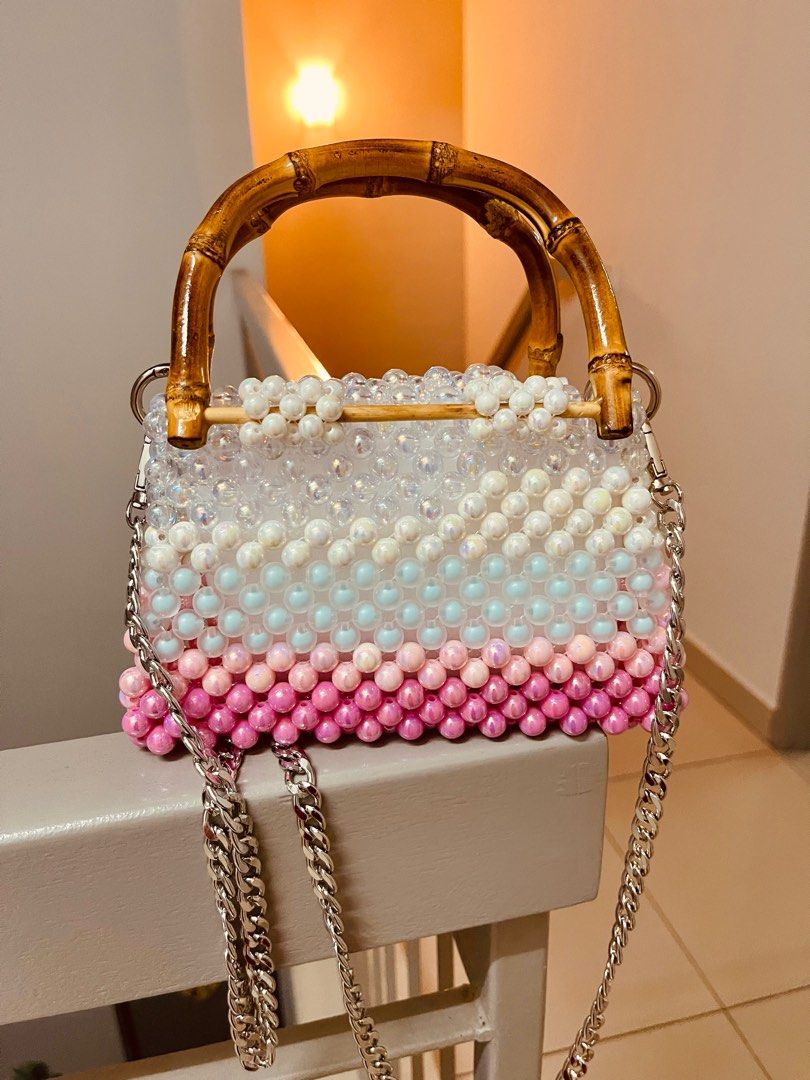Bamboo beaded bag deals