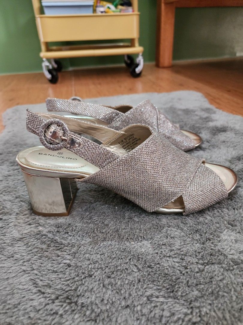 Bandolino silver heels Women s Fashion Footwear Heels on Carousell