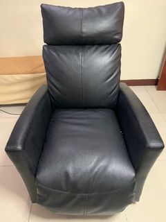 Black Reclining Single Leather Sofa