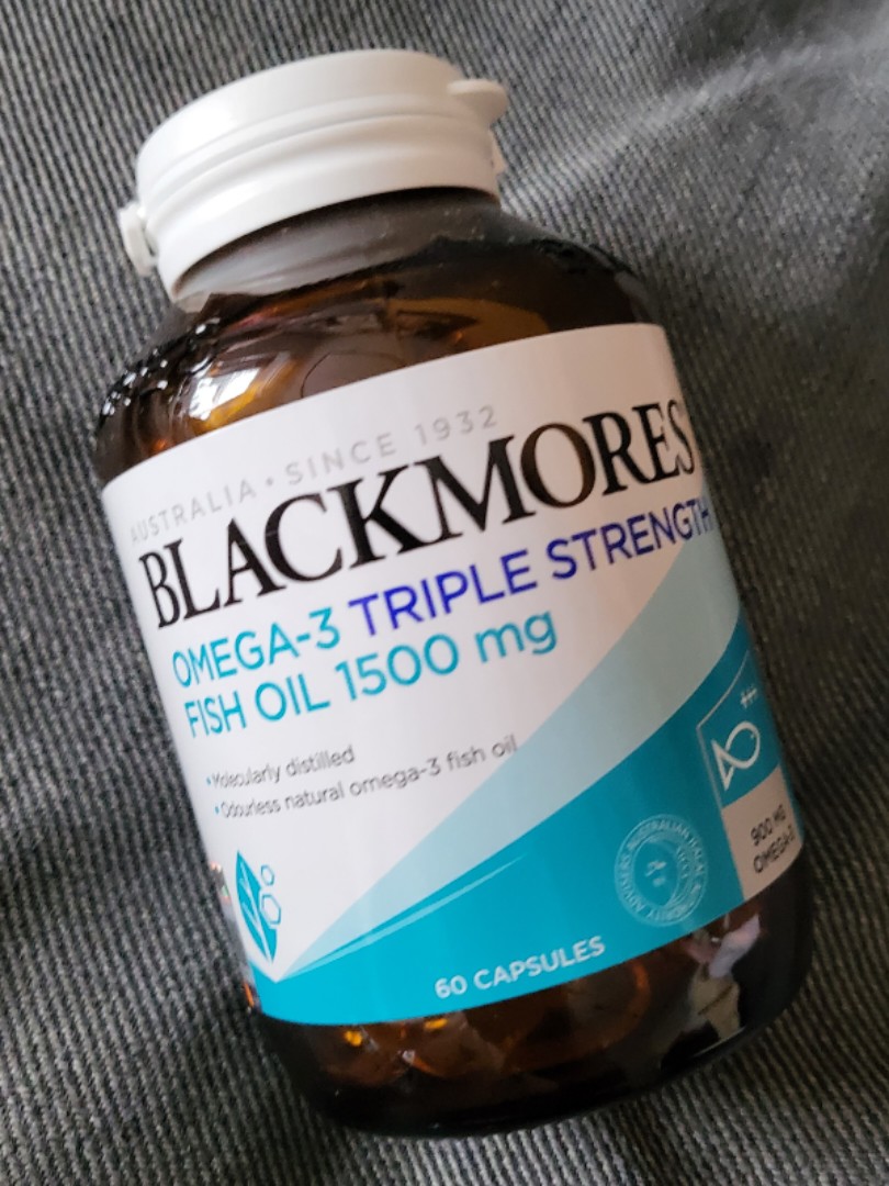 Blackmores Omega-3 Triple Strength Fishoil 1500mg(60s), Health u0026 Nutrition,  Health Supplements, Vitamins u0026 Supplements on Carousell