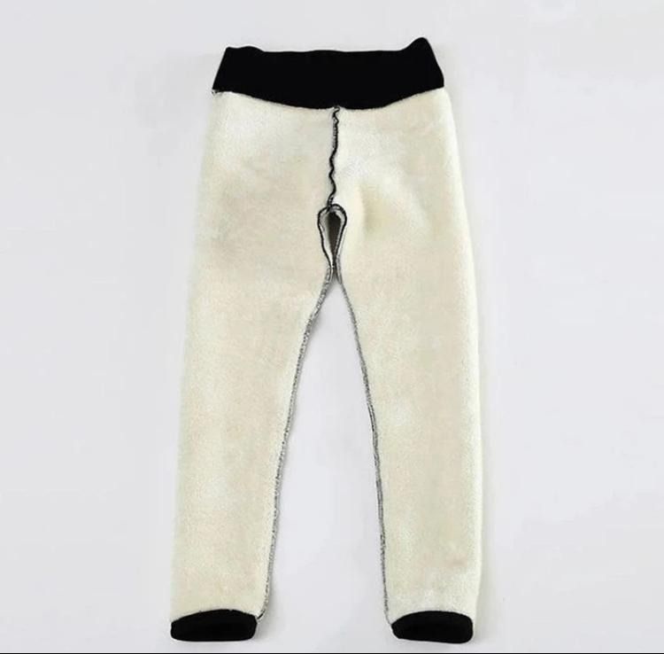 Women Pants Warm Winter Thick Lambskin Cashmere Pants High