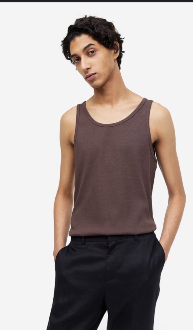Brand New H&M Mens Ribbed Tank, Men's Fashion, Tops & Sets, Vests on