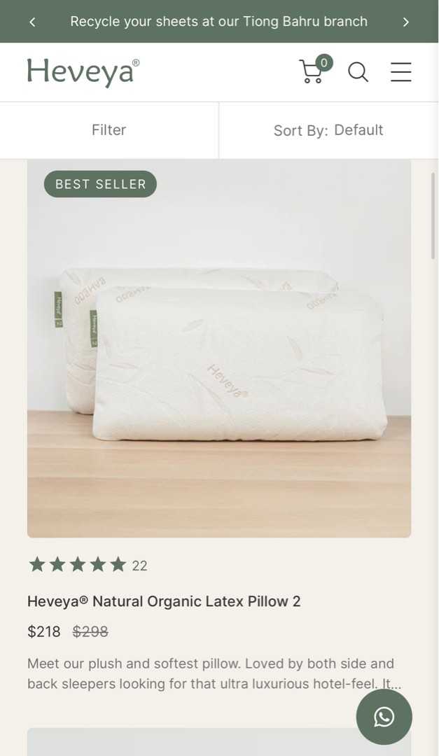 Heveya pillow store