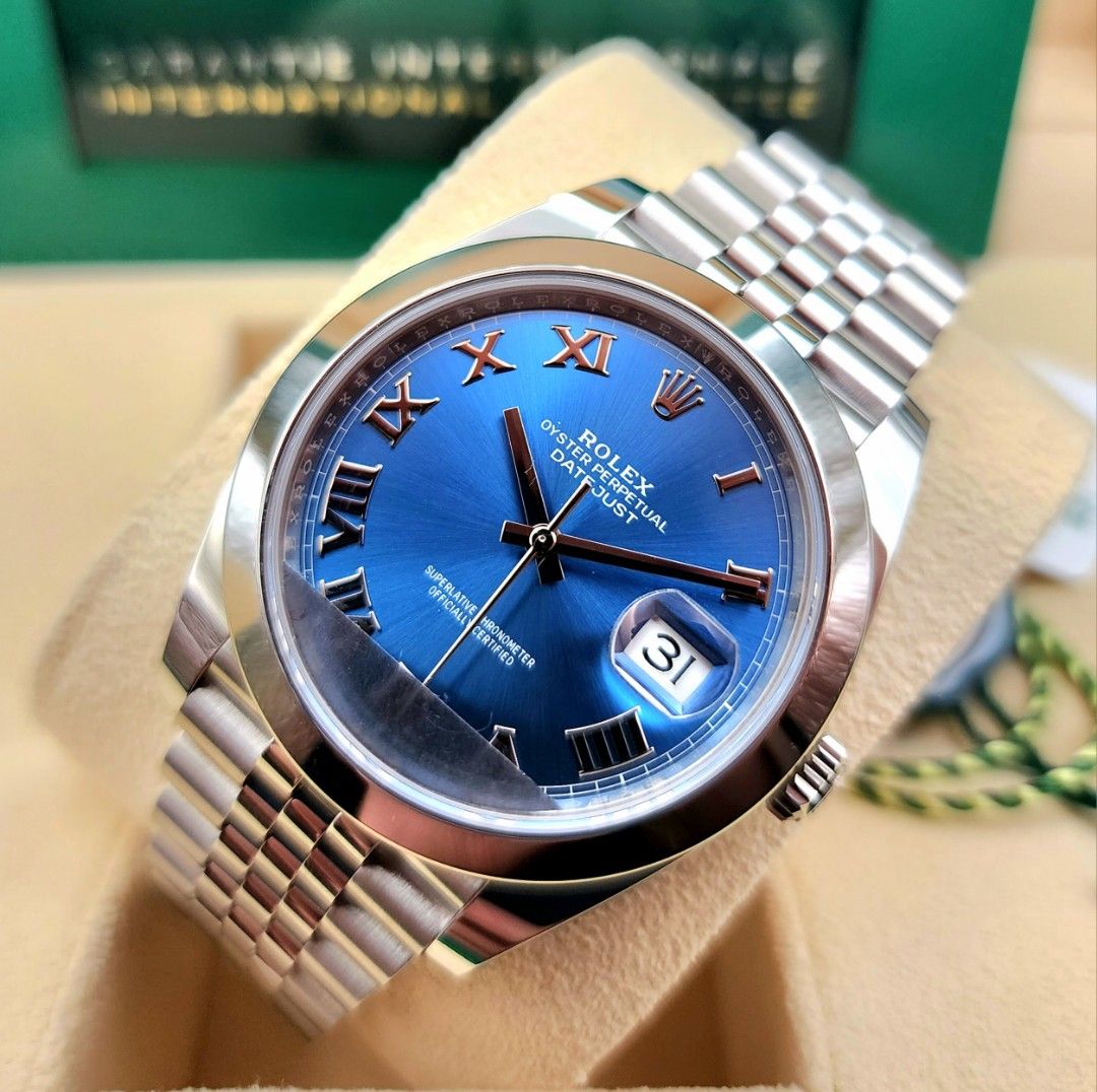 Rolex datejust 41mm hot sale blue dial jubilee