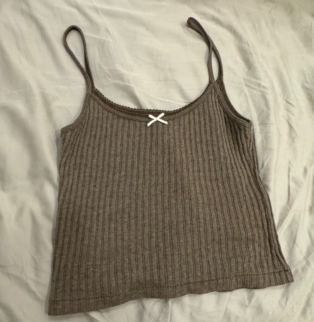 Brown Bow Tank Top by AREA on Sale