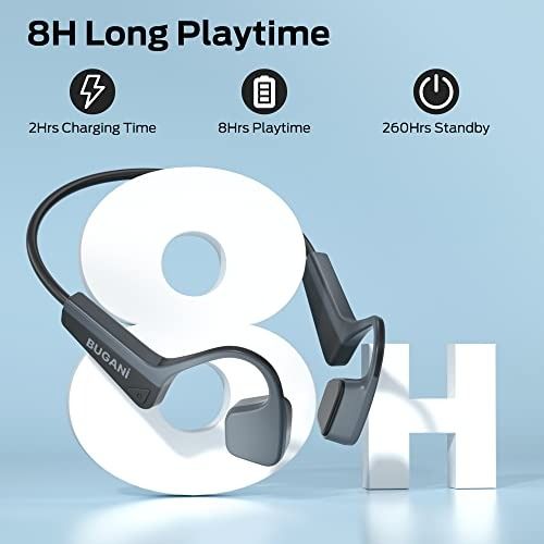 BUGANI Bone Conduction Headphones Upgrade Bluetooth Open Ear