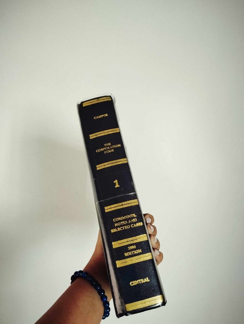 Campos- The Corporation Code I (Category: Textbooks) located in Quezon City. Submitted by jendp1702 (Listing ID 1276165741, Image 2). Description: Used Campos book on Corporation Code I SRP is Php 1600 Selling for only Php 600 About the book "This work is a revision of the authors' first textbook on the CORPORATION CODE. Although it is intended primarily for classroom use, it will be found useful as reference by judges and practitioners alike. A 