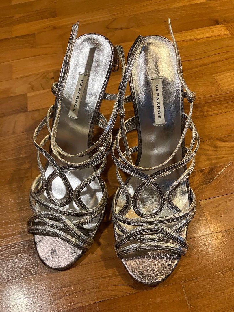Caparros Silver heels Women s Fashion Footwear Heels on Carousell