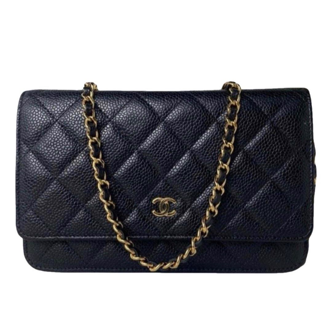 Chanel classic wallet hotsell on chain caviar