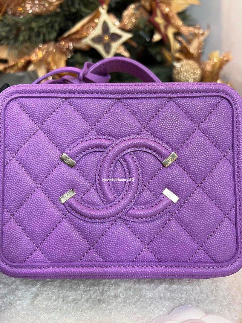 Chanel vanity case purple clearance