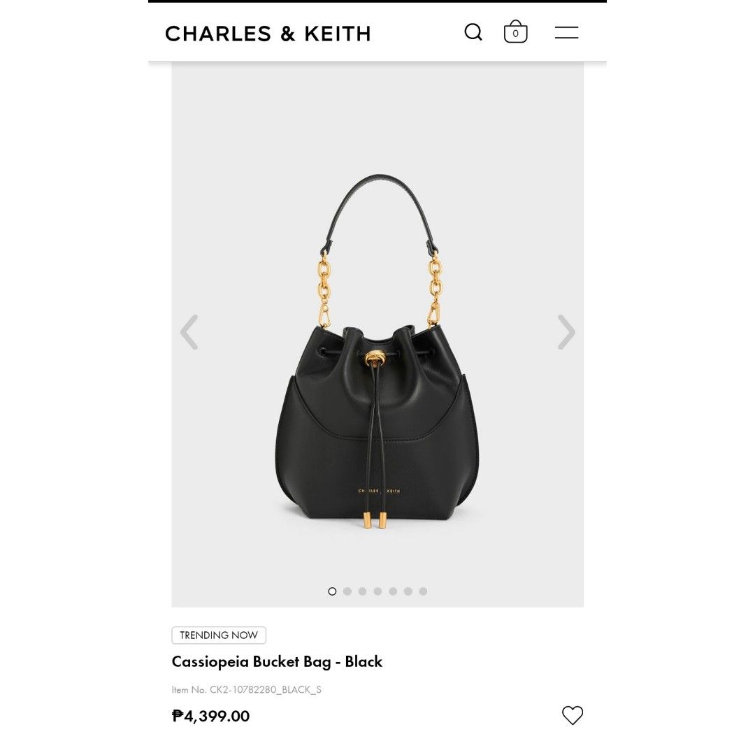 Charles & Keith Cassiopeia Bucket Bag, Women's Fashion, Bags & Wallets ...