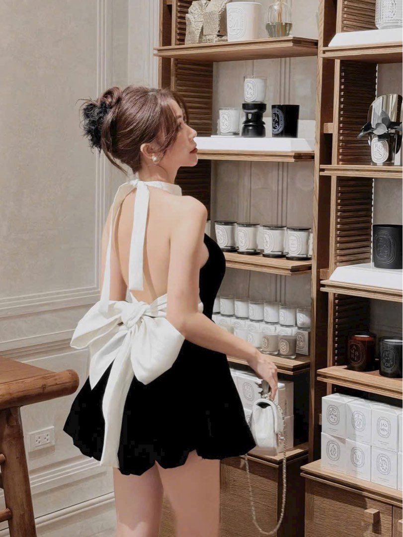 Classy backless cheap dress