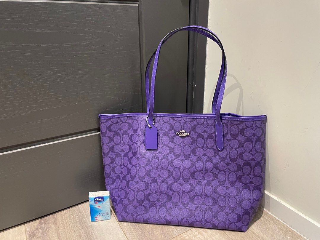 Coach city tote purple clearance