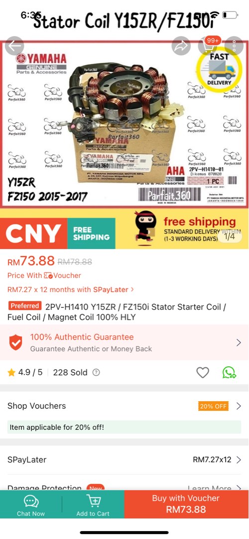 Coil Yamaha LC, Motorbikes on Carousell