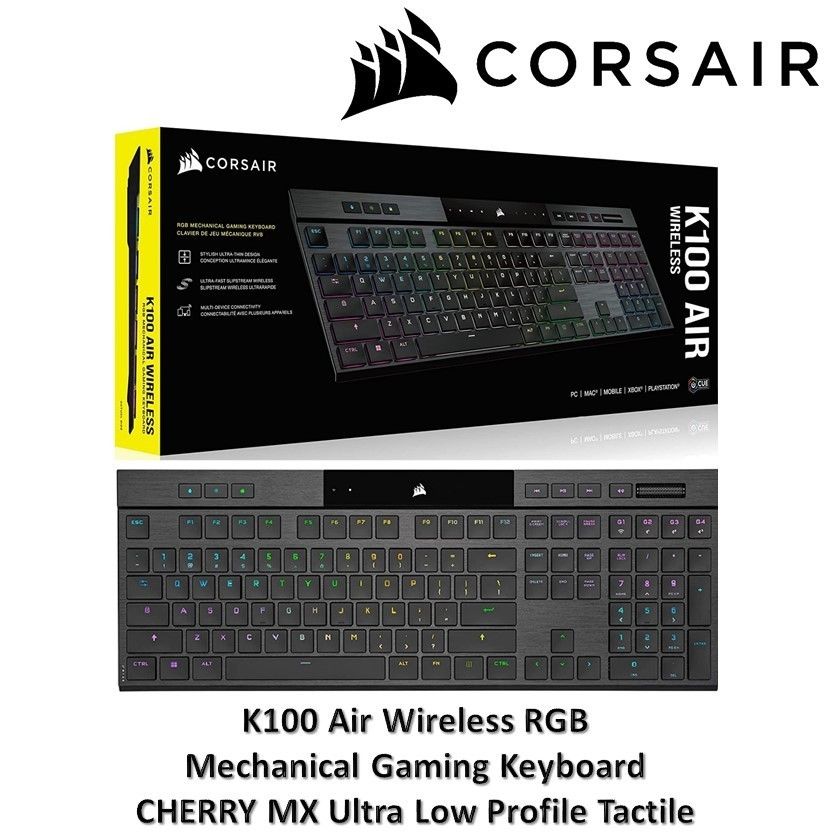 K100 AIR WIRELESS RGB Ultra-Thin Mechanical Gaming Keyboard - CHERRY MX  Ultra Low Profile Tactile