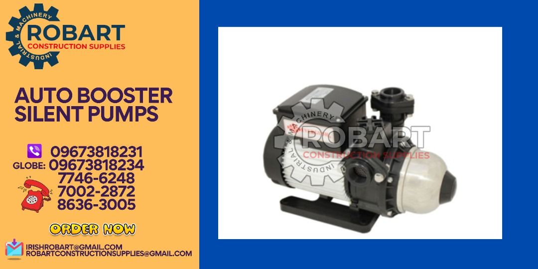 CPU-CONTROLLED AUTO BOOSTER SILENT PUMPS (Category: Construction Tools & Equipment) located in Manila. Submitted by irishrobart_22 (Listing ID 1276248312, Image 1). Description: CPU-CONTROLLED AUTO BOOSTER SILENT PUMPS ESV400 1/2HP ESV800 1HP SEND US MESSAGE FOR INQUIRIES ‼️‼️ LOOK FOR IRISH ROBART VBR : 0 9 6 7 3 8 1 8 2 3 1/ 0 9 6 7 3 8 1 8 2 3 4 LANDLINE 8-6 3 6 3 0 0 5 / 7 7 4 6 -6 2 4 8 / 7 0 0 2-2 8 7 2 GMAIL: I R I S H R O B A R T @ G M A 