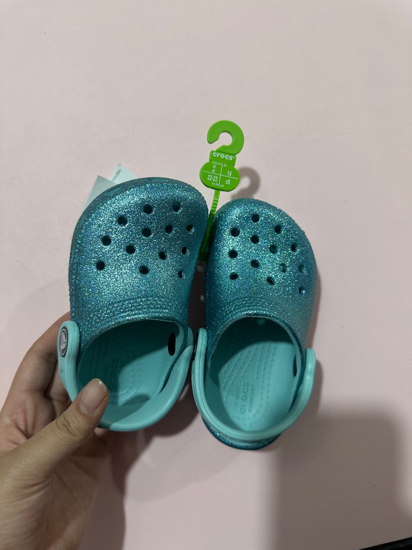 Girls glitter crocs store