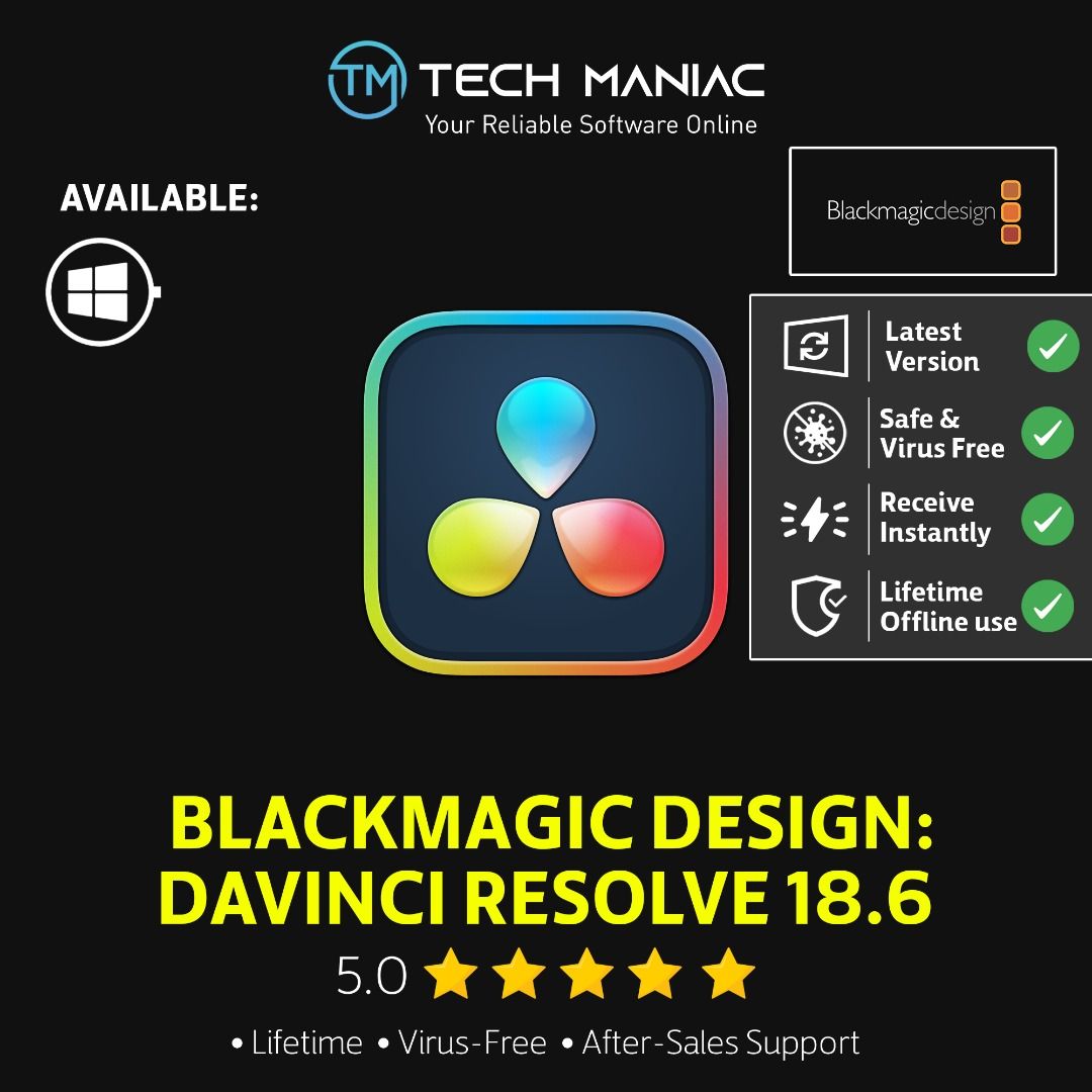 DaVinci Resolve Studio 18.6 Lifetime FREE Components (For Windows use ...