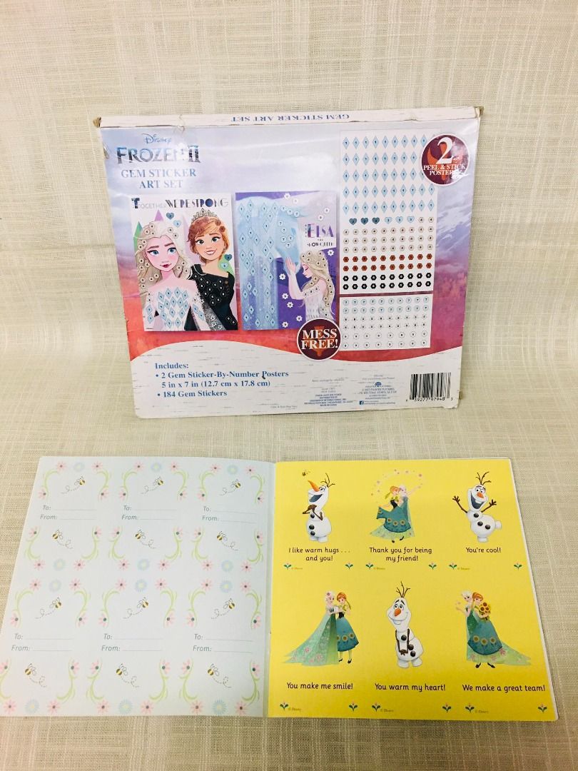 Disney Frozen Gem Sticker Art Set and Book Bundle, Hobbies & Toys ...