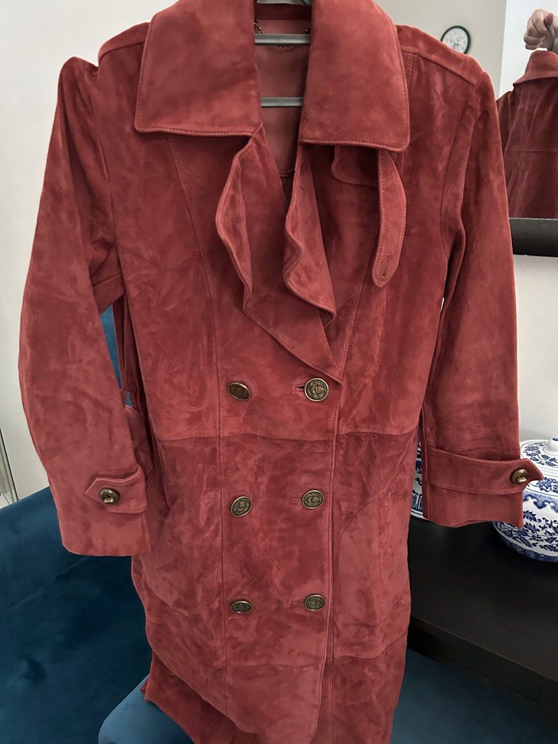 Coach suede discount trench coat