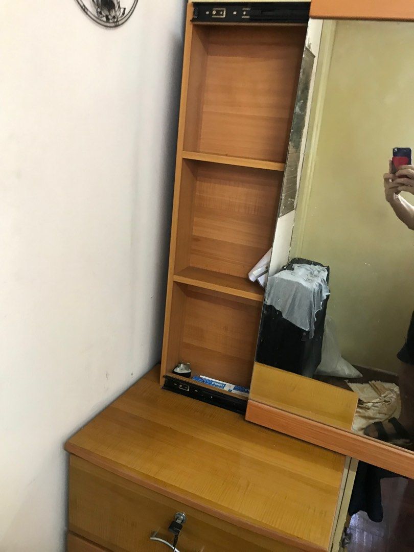 Dressing Table (Category: Other Home Furniture) located in Singapore. Submitted by josephvqm (Listing ID 1276183609, Image 3). Description: Wooden dress table with secret compartment & 3 drawers, for quick sale!.