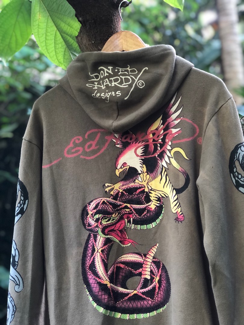 Ed hardy zip up shop hoodie