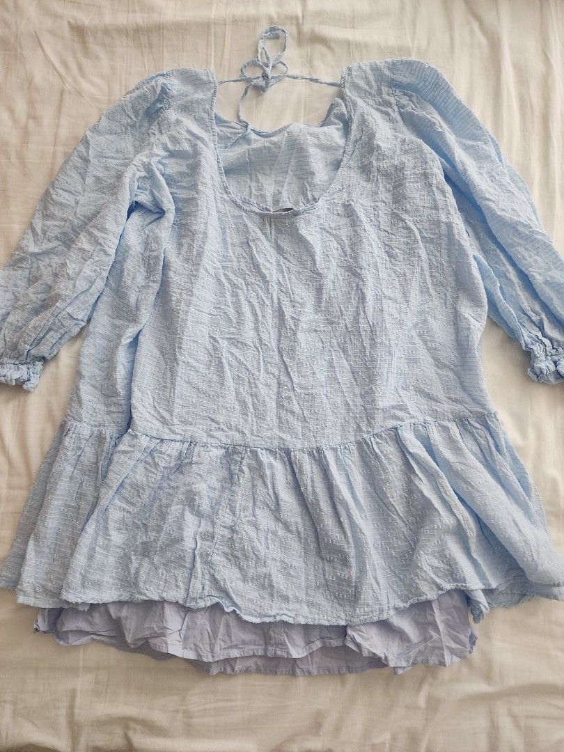 ELOQUII plus size baby blue dress, Women's Fashion, Dresses & Sets