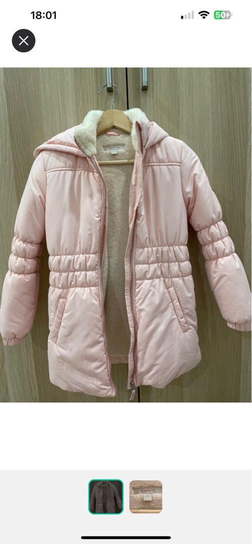 Light pink winter jacket sale