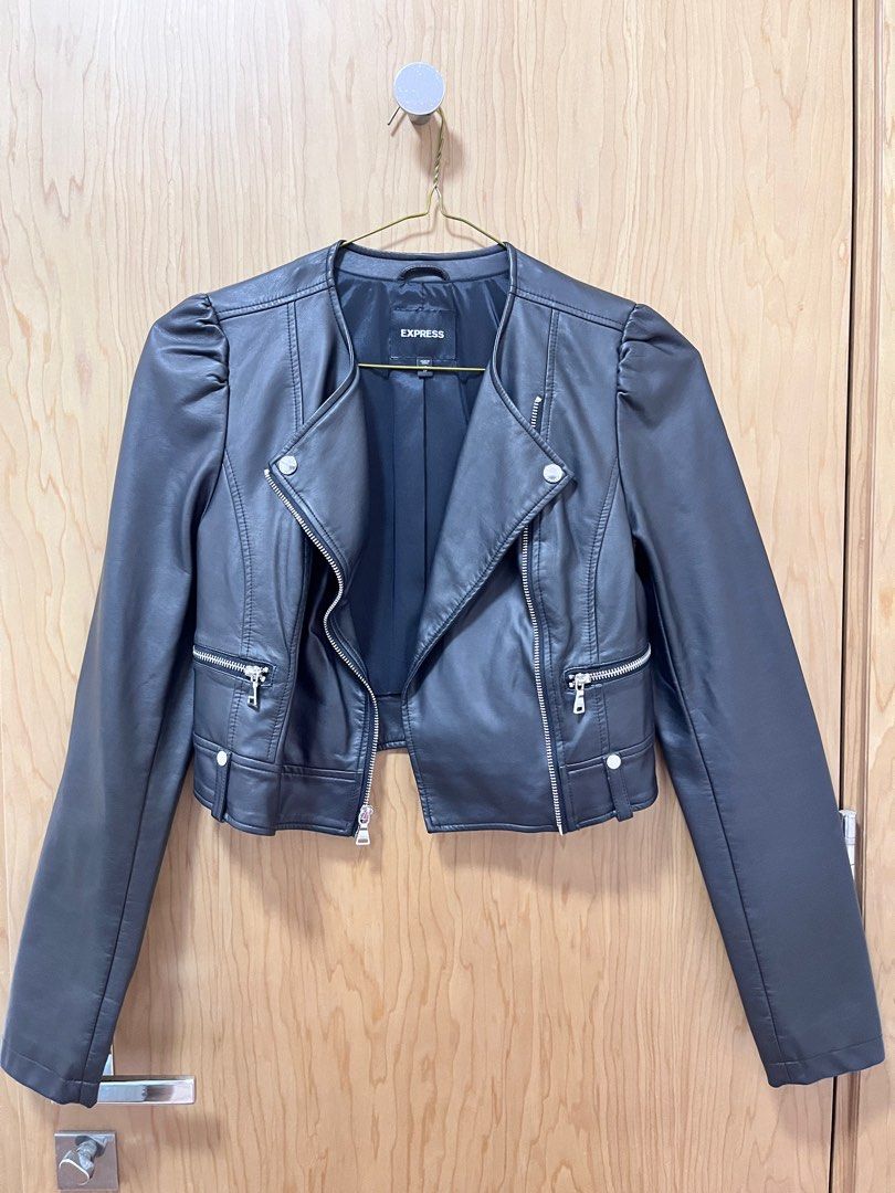 Express vegan leather outlet jacket