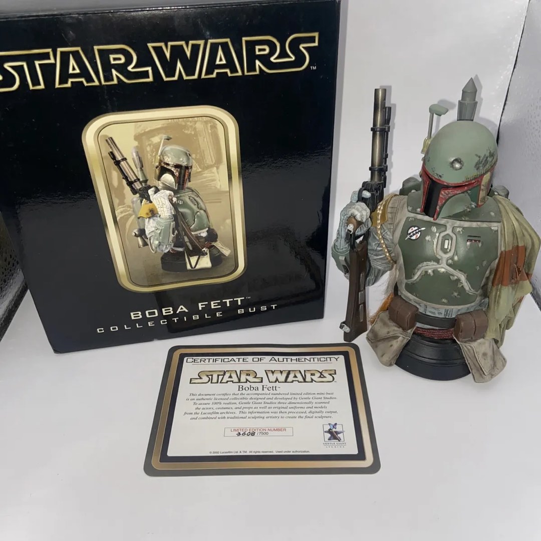Gentle giant boba fett collectible bust star wars empire strikes
