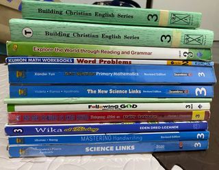 Grade 3 books and Grade 2 kumon worksheet