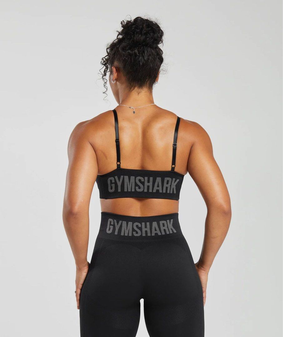 Gymshark Flex Strappy Sports Bra - Black, Women's Fashion