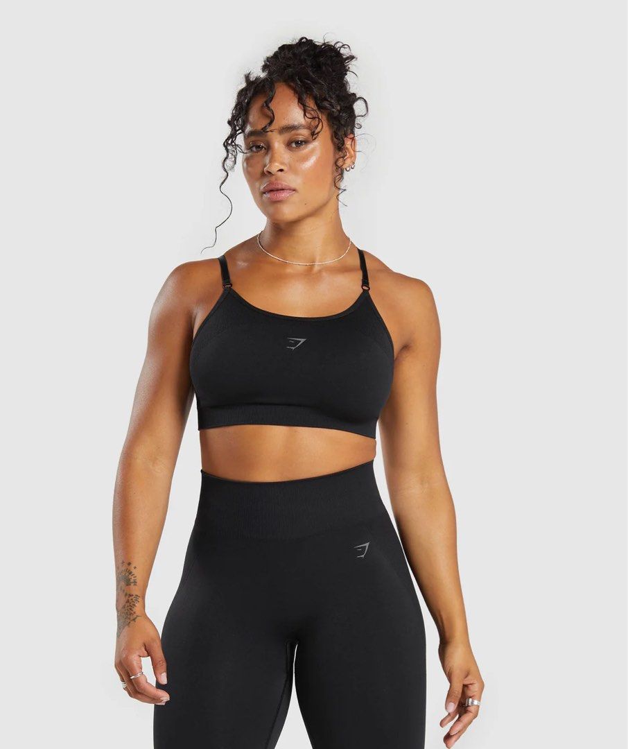 Gymshark Flex Strappy Sports Bra - Black, Women's Fashion, Activewear on  Carousell