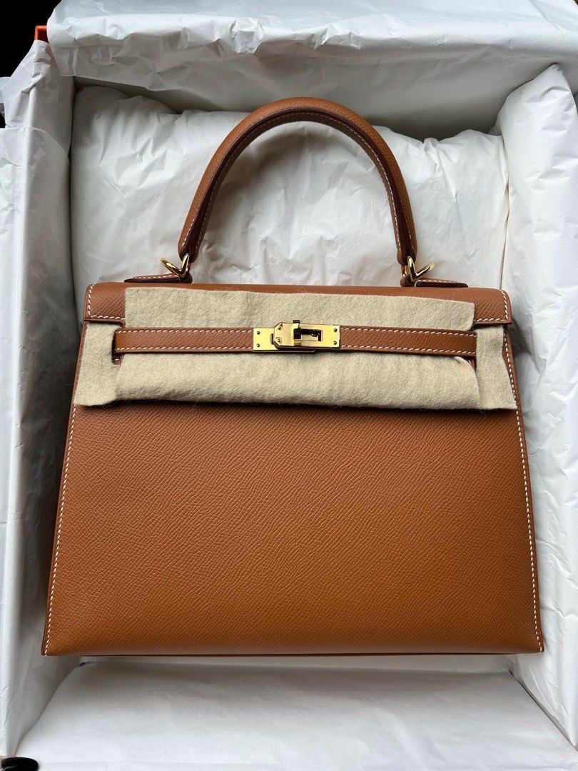 Hermes Kelly 25 gold ghw, Luxury, Bags & Wallets on Carousell