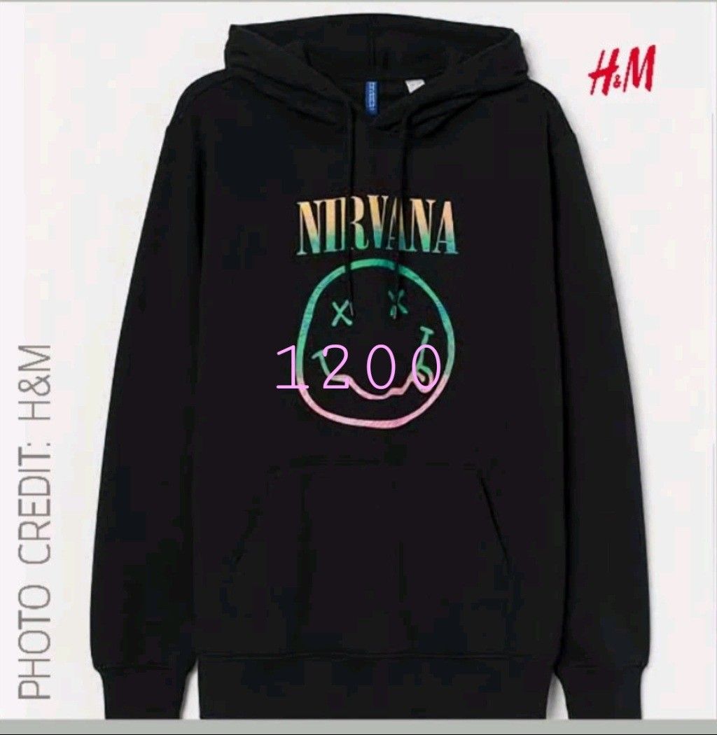negotiable h m nirvana black hoodie Men s Fashion Tops Sets