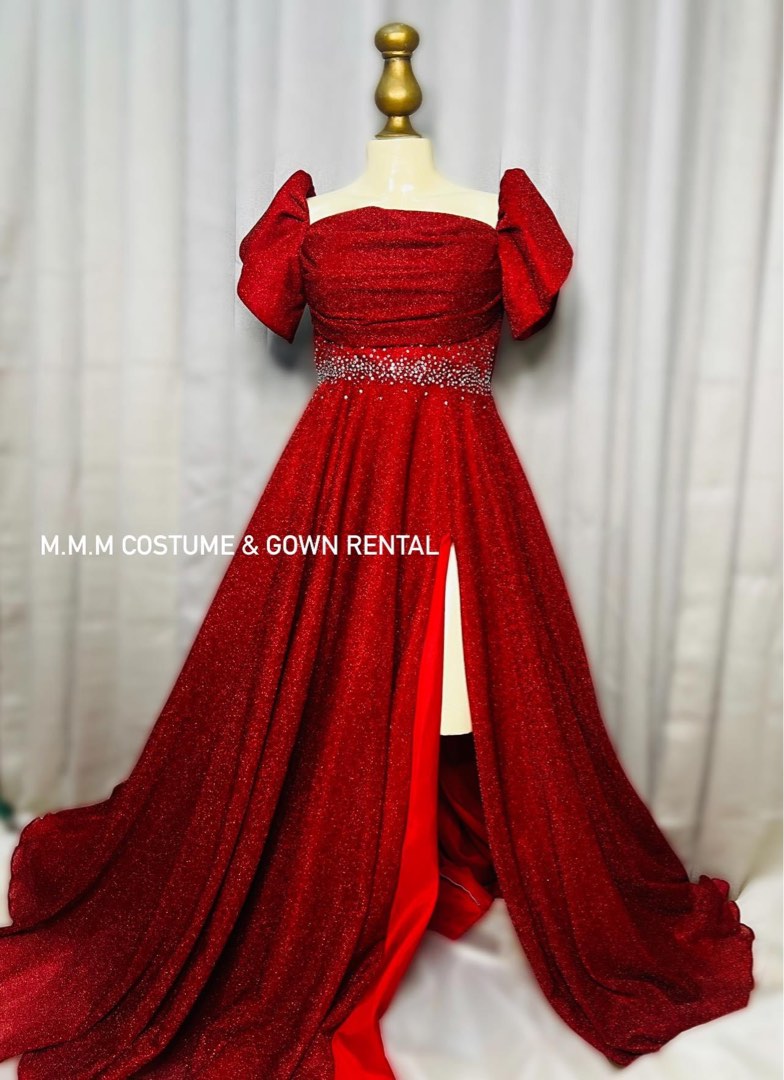Red Floral Filipiniana