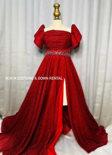 HOT RED MODERN FILIPINIANA WITH SLIT FOR RENT