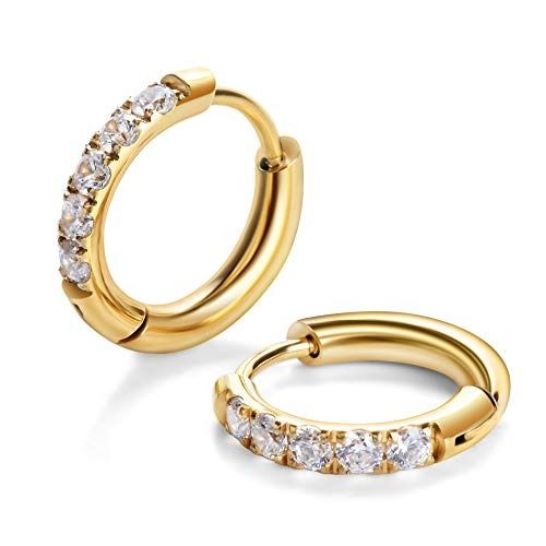 Gold 6mm hoop earrings best sale