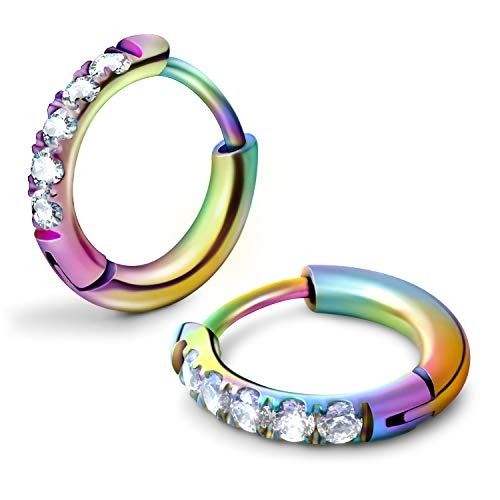 Rainbow cheap circle earrings