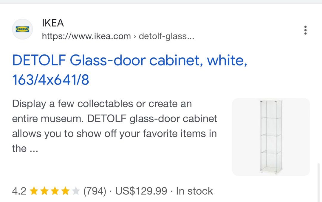DETOLF Glass-door cabinet, white, 163/4x641/8 - IKEA