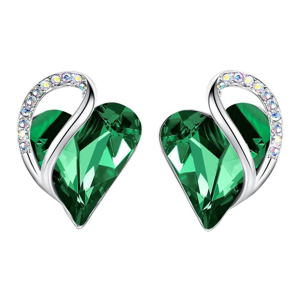 Infinity Love Heart Earrings Crystal Stud Earrings with Healing