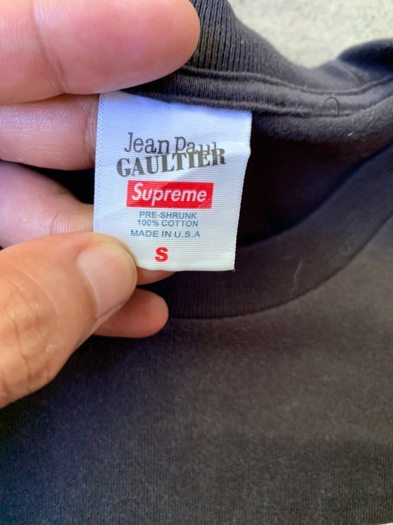 Supreme jean paul gaultier tee black on sale