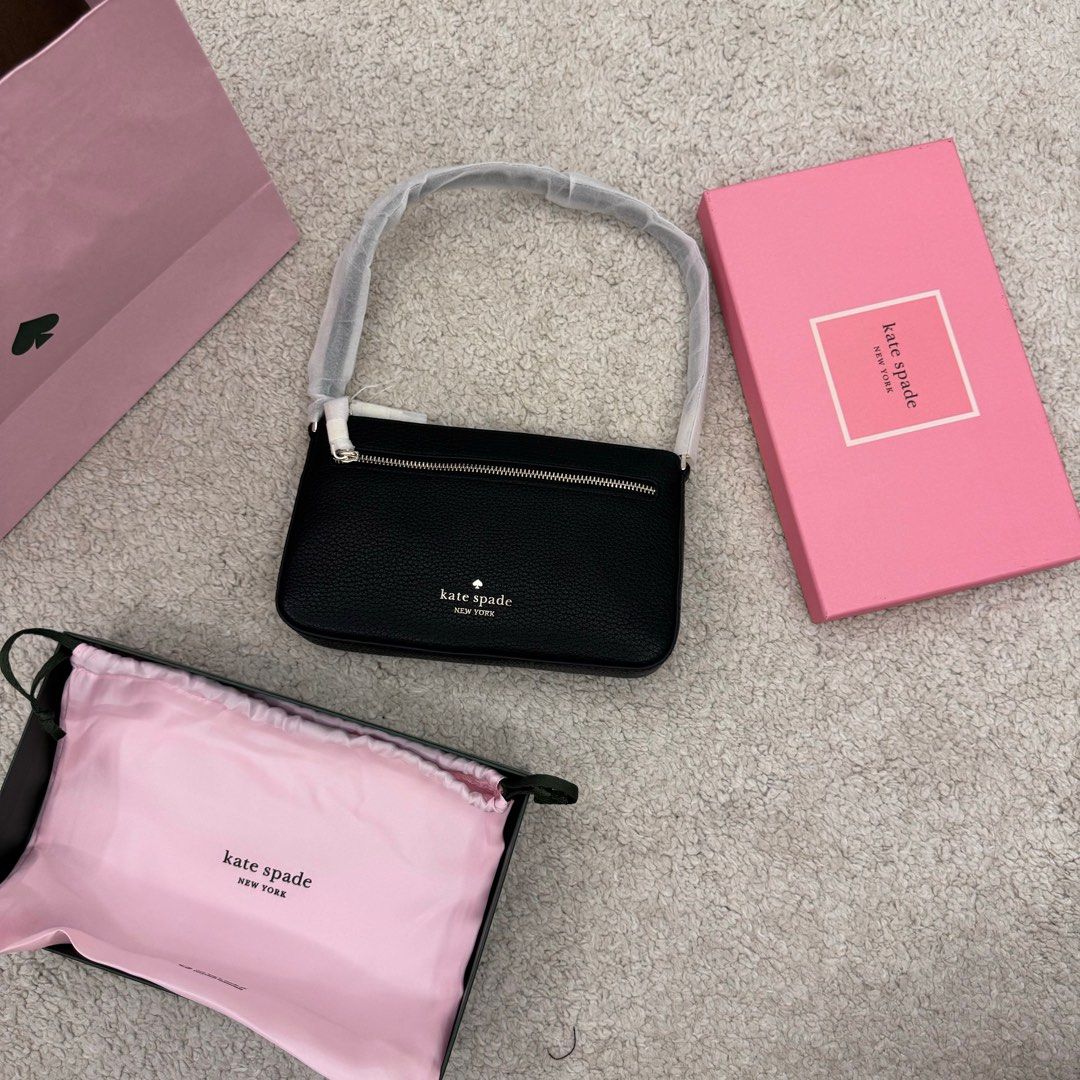 Kate Spade Black Leather Convertible Wristlet Women s Fashion